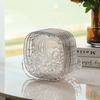 Borda de prata Ripple Fruit Plate Household Living Room Plate Prato de frutas Phnom Penh Bolo de sobremesa transparente Osso cuspindo talheres