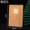 Cuaderno con banda elástica a5 transfronterizo, correa, tapa con veta de madera, pu, cuaderno de negocios, página interior con líneas horizontales completas, diario, cuaderno, personalización