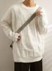 Suéter minimalista com design estilo coreano Cleanfit, suéter masculino moderno de malha com textura de bloco de tofu, estilo preguiçoso para outono e inverno