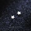Brincos de Estrela em Prata S925 Femininos Doces Fofos Cinco Pontas Simples Mini Estrela Pequenos Brincos E4762