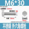 Perno Externo M6M8M10M12 Acero Inoxidable Rosca Completa Cabeza Hexagonal Tornillo de Rosca Completa Din933 Tornillo Extendido