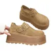 Zapatos de Cuero Genuino con Suela Gruesa para Aumentar la Altura para Mujeres Menudas, Zapatos de Plataforma, Nuevos Mocasines para Mujer Estilo Birkenstock Primavera 2026