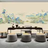 Fondo de pantalla de paisaje Qianli Jiangshan lujo ligero nuevo paisaje chino tela de pared fondo de TV sala de estar sofá Tela de pared Nuevo
