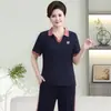 Ropa para Mujer Tallas Grandes Conjunto Deportivo 200 Jin Personas de Mediana Edad y Mayores Mamá Verano Camiseta de Manga Corta Conjunto Casual de Dos Piezas Elegante