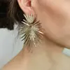 Europa e Estados Unidos transfronteiriços novas joias personalidade brincos exagerados em forma de leque brincos de flor com borla em forma de coração retrô mulheres