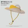 Nuevo Sombrero de Sol de Moda Color-Block Primavera/Verano, Sombrero Transpirable para Exteriores de Pesca y Senderismo, Sombrero de Pescador Protector Solar Estilo Vaquero Occidental
