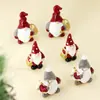 Decorações de Natal 6 peças/caixa enfeites em miniatura de Papai Noel de resina enfeites de festa para mesa jardim vasos