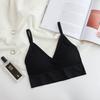 Ropa interior fina de primavera y verano de una pieza sin costuras, sin aros de acero, con espalda hermosa, para mujer, chaleco sexy con espalda en U grande, chaleco deportivo fruncido para el pecho