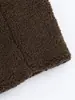 2026 Nuevo Abrigo de Forro Polar Grueso Estilo Europeo y Americano Cálido y de Moda Color Sólido de Longitud Media con Solapa y Botones para Otoño e Invierno