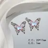 Colgante de Mariposa de Aleación con Incrustaciones de Resina, Fresco y Elegante, con Pedrería, Accesorios de Joyería para Pulsera, Collar, Llavero DIY
