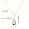 Colar com pingente de pedra preciosa colorida novo, colar de zircônia colorida quente, corrente de aço inoxidável, joia, corrente para clavícula feminina, presente