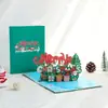 Nuevas tarjetas de felicitación navideñas 3D con letras navideñas, regalos creativos de bendición con escultura de papel, tarjetas de agradecimiento, venta al por mayor transfronteriza