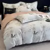 Conjunto de Quatro Peças Espessado Escovado 100% Algodão Roupa de Cama Pura Conjunto de Lençóis Capa de Edredom Algodão Penteado Dropshipping Atacado