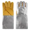 Guantes Protectores Especiales de Piel de Vaca para Soldadura, Engrosados y Reforzados, Antideslizantes y Resistentes al Desgaste, Guantes de Protección Laboral para Soldadura Resistentes a Altas Temperaturas para Soldadores