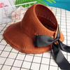 Sombrero de Paja de Ala Ancha para Mujer con Encaje de Primavera y Verano, Plegable, de Copa Vacía, para Sombra, Protección Solar para Exteriores, Combinable, Sombrero de Paja, Ala Grande, Sombrero de Copa Dura