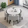 Mesa de negociação simples para escritório e combinação de cadeiras criativas para reuniões, chás com leite, recepção de lazer, mesa pequena redonda e mesa de jantar