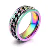 Anillo para hombre estilo coreano moderno joyería de moda para hombre anillo giratorio moderno anillo individual de acero de titanio venta al por mayor