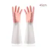 Guantes de Goma para Lavar Platos, Engrosados, Resistentes al Desgaste, Longitud Extendida, Forro Interior Integrado de Felpa, Cálidos, Forrados de Felpa para Invierno, Antideslizantes para Lavar Verduras
