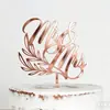 Decoración acrílica para pastel floral estilo ins transfronterizo MRMRS para propuesta, boda, compromiso y toppers de pastel de novia