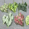 Hoja Realista Individual de Calathea Artificial Impresa en 3D, Planta Verde para Paisajismo Exterior, Decoración del Hogar, Material Floral para Bodas al Aire Libre y Vegetación