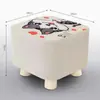 Taburete Bajo Pequeño de Tela para el Hogar, Taburete Hongo, Taburete Pequeño de Madera Maciza para Sala de Estar, Dormitorio, Recibidor, Taburete para Cambiar Zapatos para Adultos y Niños