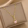 Collar Nuevo de Acero de Titanio Europeo y Americano para Mujer Colgante de Gota de Agua Versátil Estilo ins Diseño de Alta Calidad Joyería Accesorios que No se Desvanecen