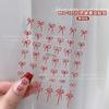 Stickers para Uñas de Moño Diamante de Cristal con Transmisión Tendencia Blanco y Negro Rojo Año Nuevo Calcomanías para Uñas Delgadas Flexibles Decoraciones