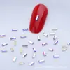 Joias de diamante de fundo plano para nail art, broca para ponta do dedo, cor mágica AB brilhante, formato especial de strass de fundo plano, decoração de unha