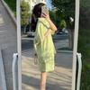 Verano Nuevo Shorts de Manga Corta, Traje Casual Elegante para Niñas y Estudiantes, Conjunto Deportivo Holgado de Dos Piezas a la Moda, Tendencia de Verano