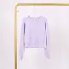 Lulu (en stock) Ropa de Yoga Capa de Aire Sudadera Corta Cuello Redondo Alta Elasticidad Holgada Deportiva Ovz Corta Manga Larga