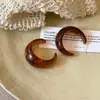Brincos redondos com gotas de óleo estilo Maillard, luxo leve, alta qualidade, modernos, ear cuffs simples, elegantes e versáteis, brincos de nicho para mulheres