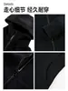Sudadera negra, ajustada, con forro polar, diseño de hombro recto, adecuada como capa interior de invierno, con capucha, estilo americano, corte slim y longitud corta