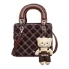 Bolso de mano de moda transfronterizo para mujer 2026 otoño/invierno estilo Chanel con estampado de diamantes, bolso tote, bolso de hombro elegante, bolso pequeño cuadrado cruzado