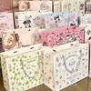 Bolsa de Regalo de Tarjeta Blanca Colección Ins Dibujos Animados Cartón Blanco de Alto Valor Engrosado Gran Capacidad Bolso de Mano para Regalo de Cumpleaños