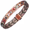 Pulsera Magnética de Cobre Rojo Antiguo Galvanizado con Patrón de Tortuga de Amazon, Pulsera Magnética Desmontable para Hombre, Venta al por Mayor Transfronteriza