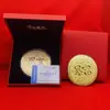 Monedas de Oro Puro para Atraer la Fortuna, Artesanías y Adornos de Oro para Promociones de Transmisiones en Vivo de Bancos y Compañías de Seguros, Venta al por mayor de Regalos Pequeños