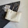 Bolsa de Mão Grande Capacidade em Tecido Feminina 2024 Nova Fashionável Elegante Bolsa de Ombro Tendência Versátil Bolsa Tote para o Dia a Dia