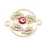 Venta al por mayor de accesorios de joyería de bricolaje, gran oferta transfronteriza, colgante de gota de aceite con forma de ojo de diablo de aleación, redondo y hueco, fábrica