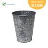 Cubo galvanizado Navidad Copo de nieve Cubo de hierro redondo Cubo de flores Olla de hierro