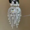 Brincos de borla em formato de flor com zircônia super brilhante, estilo europeu e americano de luxo, brincos de banquete do palácio, brincos de luxo leve de alta qualidade para mulheres