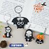 Llavero Luminoso de Halloween Transfronterizo Muñeco de Goma Blanda de Dibujos Animados Cabeza de Calabaza Festival de Fantasmas Llavero de Coche Colgante Pequeño