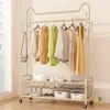 Perchero de Pie para Dormitorio, Móvil con Ruedas, Secador de Ropa de Lujo para Interiores, Perchero Sencillo para Abrigos y Sombreros