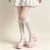Calcetines con Adorno de Encaje y Lazo Colección Venta al por Mayor Puesto Callejero Calcetines Cortos Primavera Verano Delgados Lolita Cinta Calcetines Largos Calcetines JK
