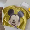 Camiseta de Verano Infantil de Manga Corta 26 Estampado de Dibujos Animados Estilo Coreano para Niños, Versátil y Linda, Top Elegante para Niñas, Manga Media