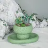 Bandeja Oval de Rocha DIY Aromaterapia Silicone Padrão de Pedra Abrasiva Redonda Porta-Vela Pote de Armazenamento Gesso Cola Abrasivo