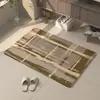 Alfombra de Piso Tejida de Lino para Baño 2026 Estilo Nuevo Entrada al Baño Absorción de Agua Secado Rápido Felpudo Antideslizante para Lavabo