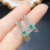 Venta al por mayor de fábrica, Pendientes de esmeralda natural más vendidos con incrustación de plata S925, Piedra principal 3*5, Joyería lujosa, Venta directa de fábrica