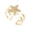Moda Europeia e Americana Transfronteiriça Estilo Retrô Pulseira Larga com Design de Estrela-do-Mar, Concha e Flor de Verão, Estilo Ins de Alto Padrão