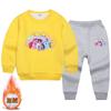 Conjunto de Suéter de Veludo Infantil Little Pony 2022 Outono e Inverno Novo Estilo Tops e Calças Conjunto de Duas Peças para Meninos e Meninas