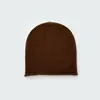 Gorro Unissex Liso de Lã Merino 100% Sem Costura com Borda Enrolada Estilo Slouchy Para Outono/Inverno Feminino Chapéu de Lã que Afina o Rosto